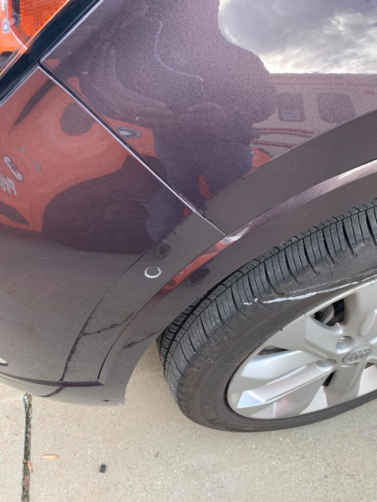 Black Wheel Well Paintless Dent Repair Cary NC